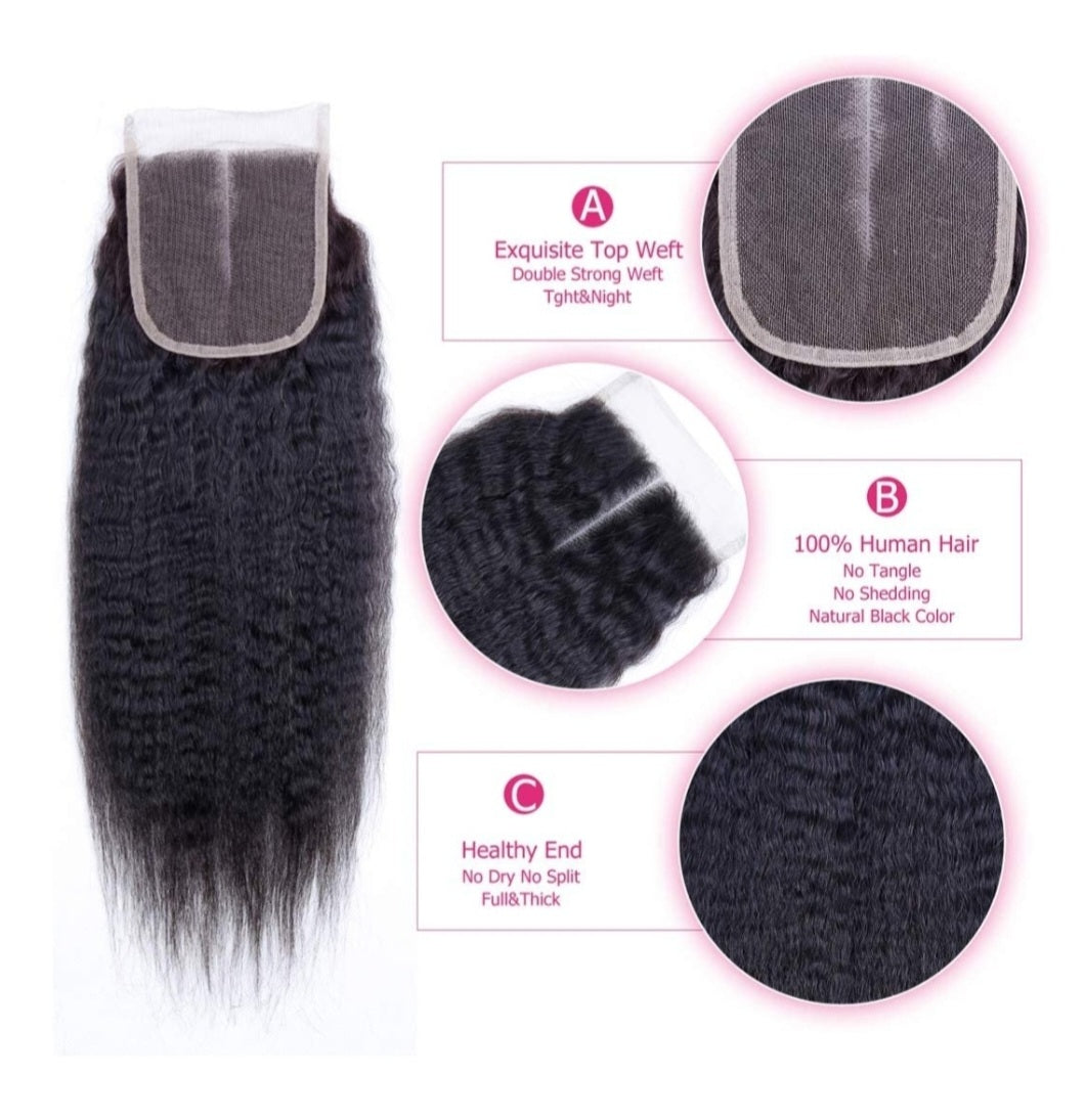 GlamE Premium AAA Kinky straight closure