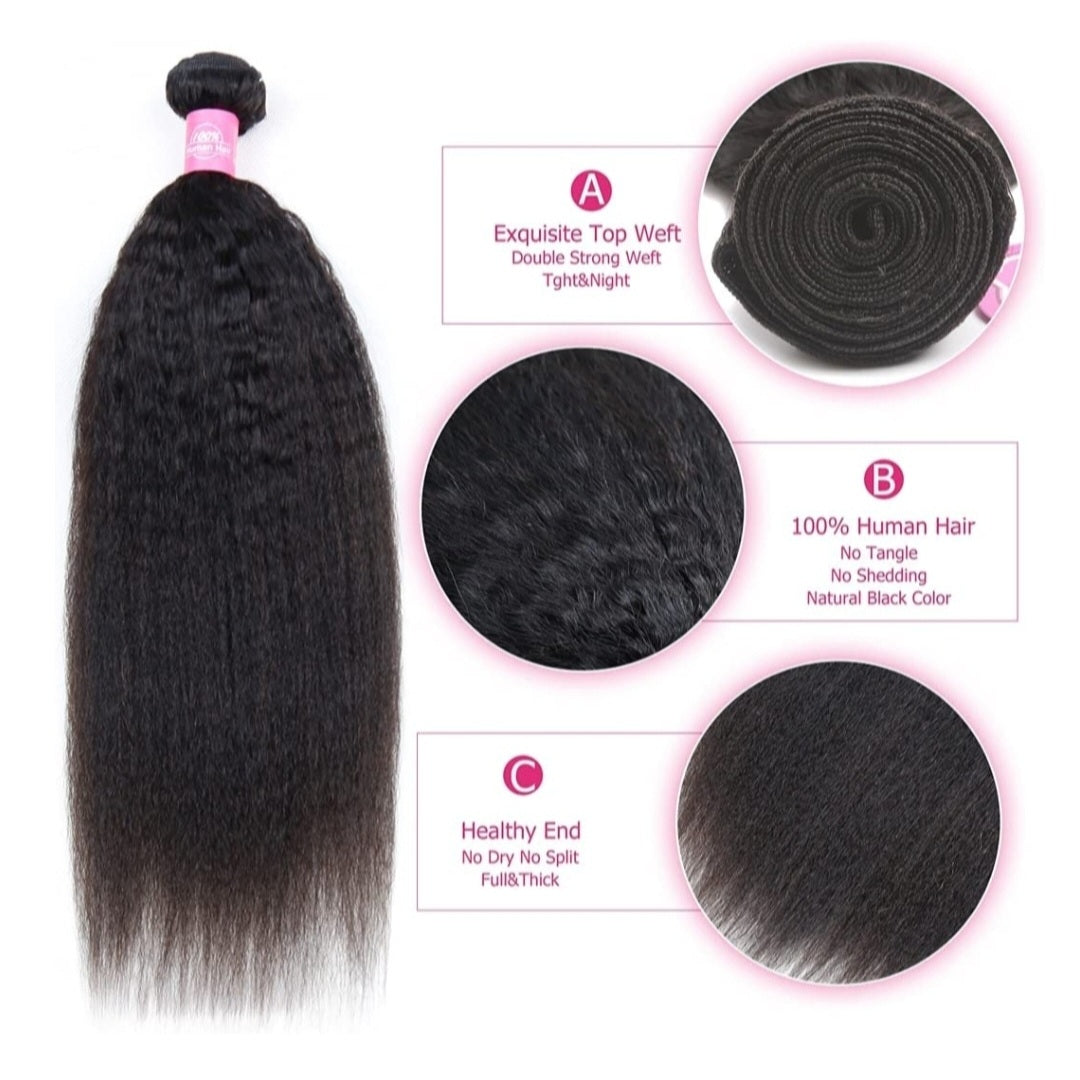 GlamE A Kinky Straight Bundles Virgin Human Hair