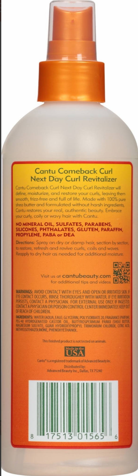 Cantu Shea Butter for Natural Hair Comeback Curl Next Day Curl