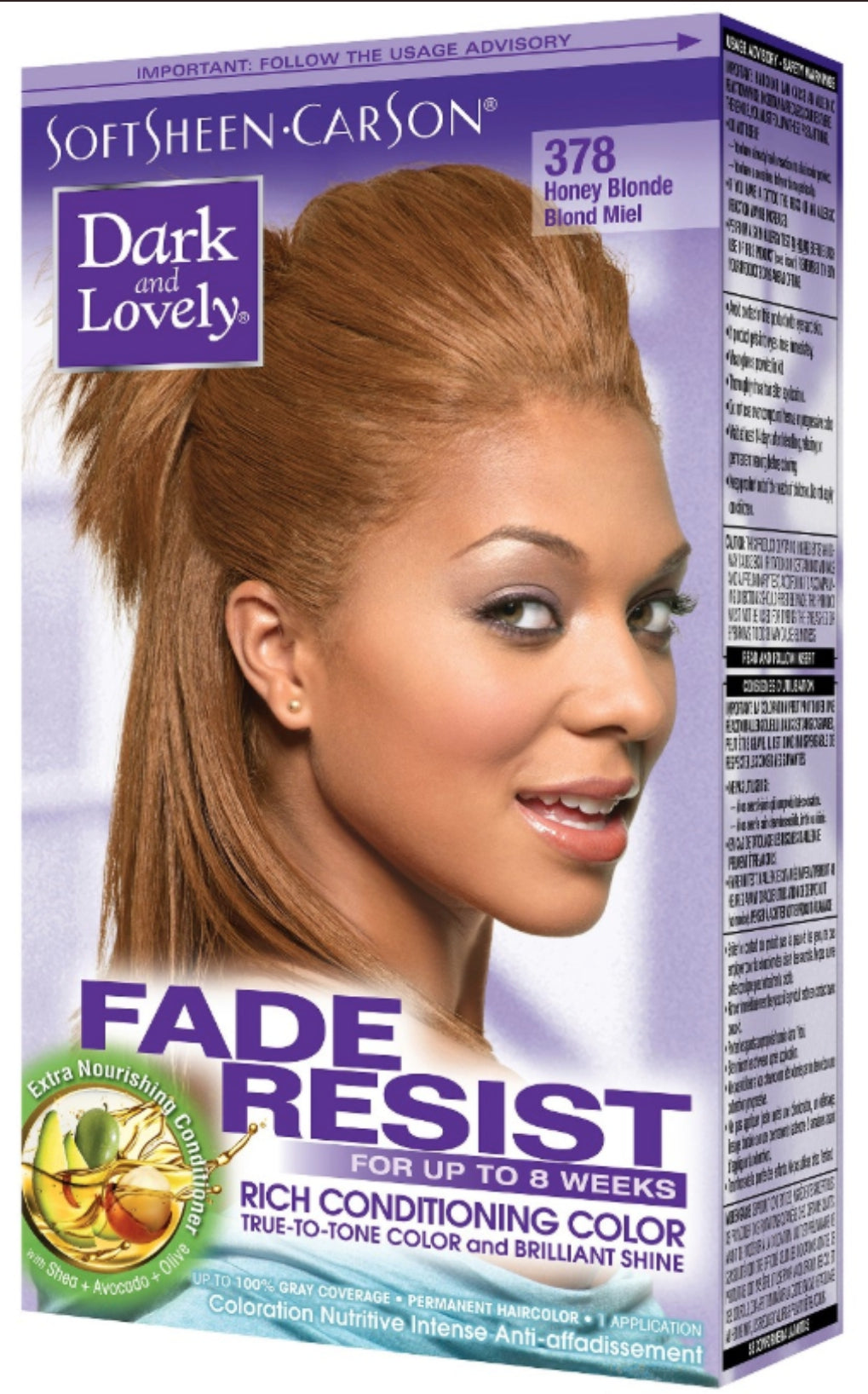 Dark and Lovely Fade Resist Hair Color Honey Blonde 378
