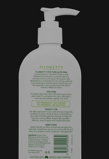 Plunkett's 99% Pure Aloe Vera Soothing Gel (240mL Pump)