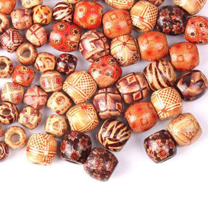 Wooden beads for braids