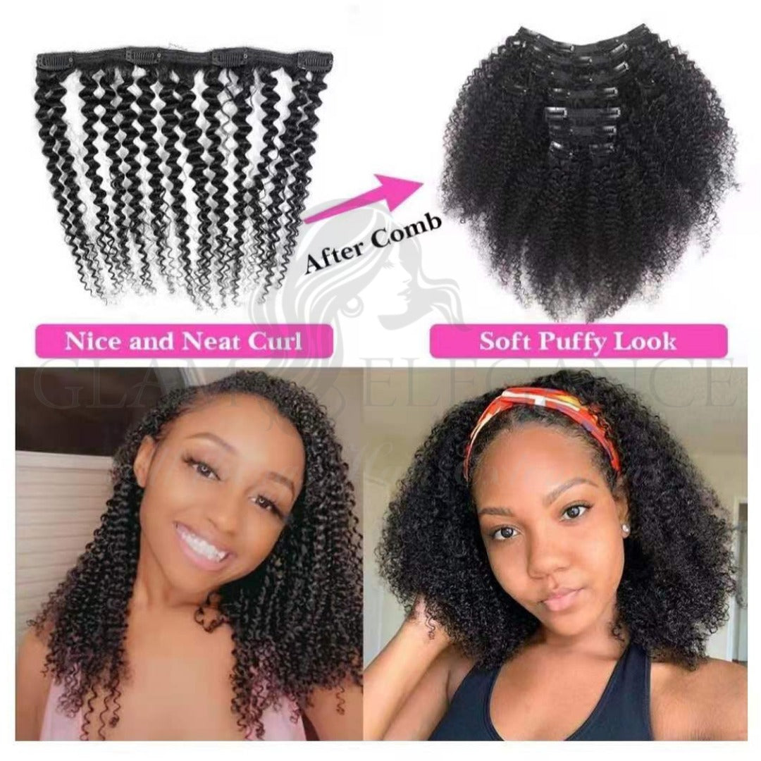 GlamE Kinky Curly Clip-ins 20"