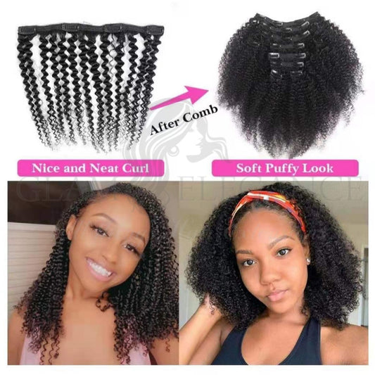 GlamE Kinky Curly Clip-ins 20"