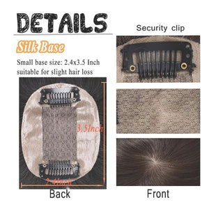 Silk base topper, clip in hair piece