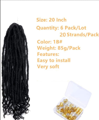 Faux Locs Crochet Hair 20 Inch Straight