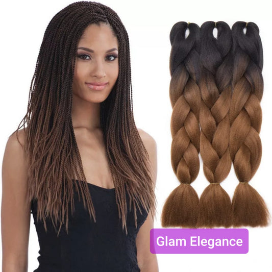 GlamE Kanekalon Ombrè Black/Brown Redish