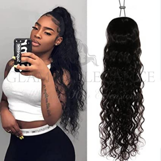 Brazilian Virgin Human Hair Drawstring Ponytail 10A (N)